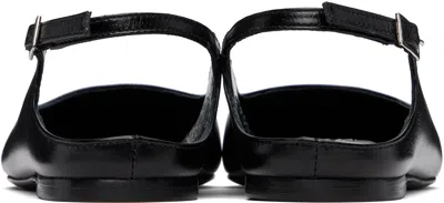 By Far Black Koyna Creased Calf Leather Ballerina Flats In Black