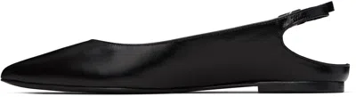By Far Black Koyna Creased Calf Leather Ballerina Flats In Black