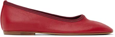 Dries Van Noten Red Leather Ballerina Flats