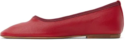 Dries Van Noten Red Leather Ballerina Flats