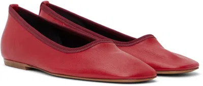 Dries Van Noten Red Leather Ballerina Flats