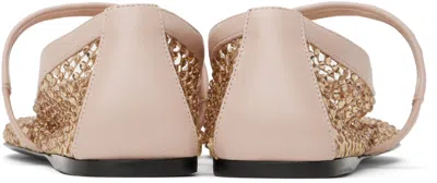 Marni Light Pink Mesh Mary Jane Ballet Flat With Crystals In Sand