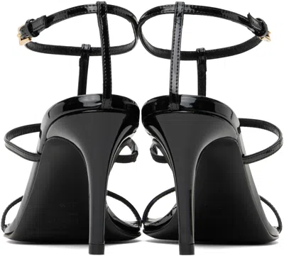 Khaite Black Leather Loop Sandals