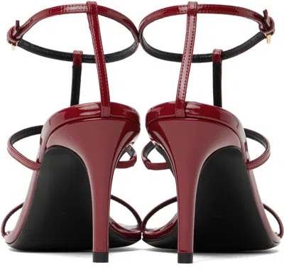 Khaite Leather T-strap Sandals In Fire Red