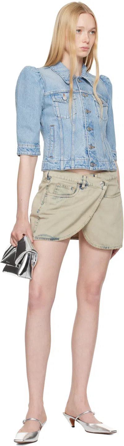 Coperni Denim Mini Skirt Grey Greige