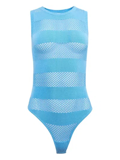 Fleur Du Mal Simone Bodysuit In Blue