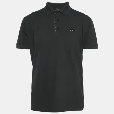 Pre-owned Boss By Hugo Boss Black Cotton Paddy Mirror Polo T-shirt Xl