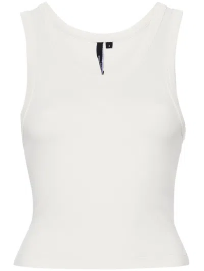 Entire Studios Womens Scoop-neck Cropped Organic-cotton Blend Jersey Top Rice
