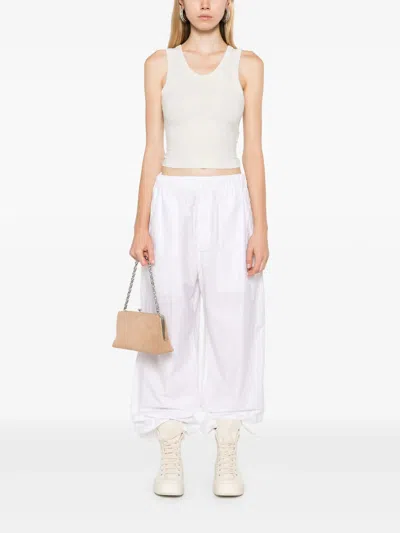 Entire Studios Womens Scoop-neck Cropped Organic-cotton Blend Jersey Top Rice