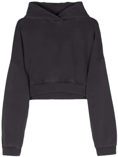Entire Studios Short Hooded Sweatshirt In Black