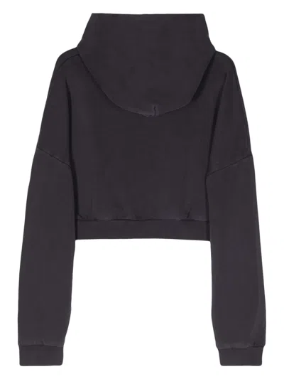 Entire Studios Short Hooded Sweatshirt In Black