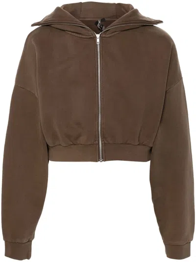 Entire Studios Whole Studios Cropped Full Zip Brunette In Brown