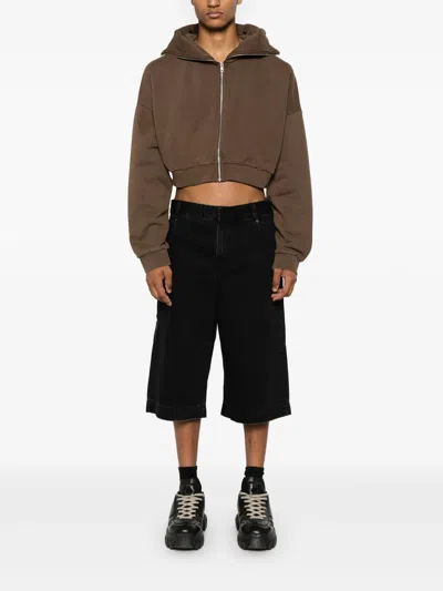 Entire Studios Whole Studios Cropped Full Zip Brunette In Brown