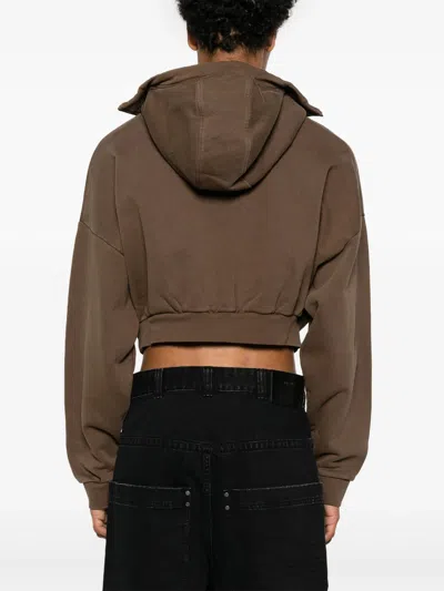 Entire Studios Whole Studios Cropped Full Zip Brunette In Brown