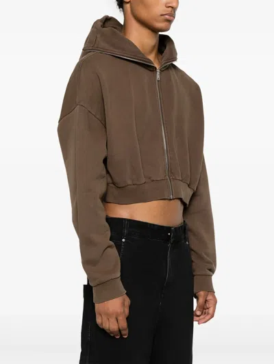 Entire Studios Whole Studios Cropped Full Zip Brunette In Brown