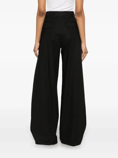 The Latest Thelatest Wide-leg Black Wool Blend Trousers
