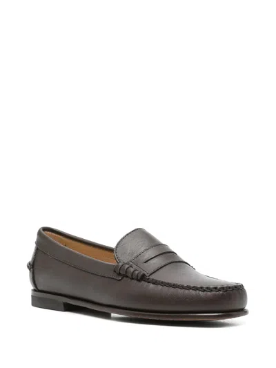 Sebago Classic Dan Almond-toe Full-grain Brushed Leather Loafers In Black