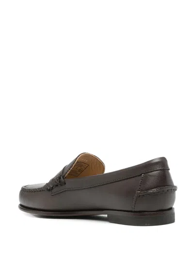 Sebago Classic Dan Almond-toe Full-grain Brushed Leather Loafers In Black