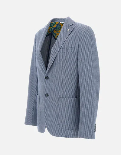 Manuel Ritz Viscose Stretch Houndstooth Blazer
