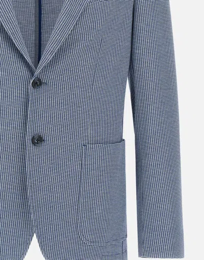 Manuel Ritz Viscose Stretch Houndstooth Blazer