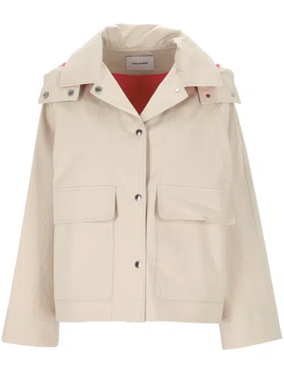 Yves Salomon Light Beige Down Jacket With Hood