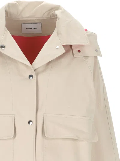 Yves Salomon Light Beige Down Jacket With Hood