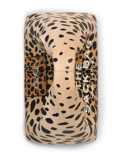 Marc Jacobs The Sack Mini Leopard-print Leather Top Handle Bag In Brown