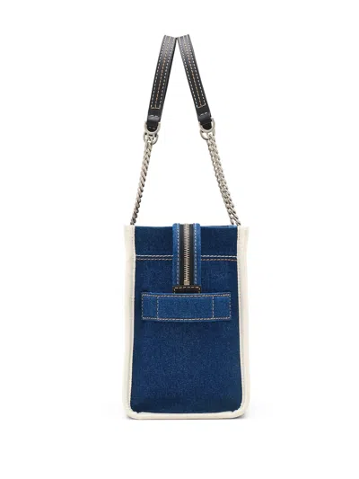 Marc Jacobs The Medium Tote In Blue Denim With Embroidered Logo