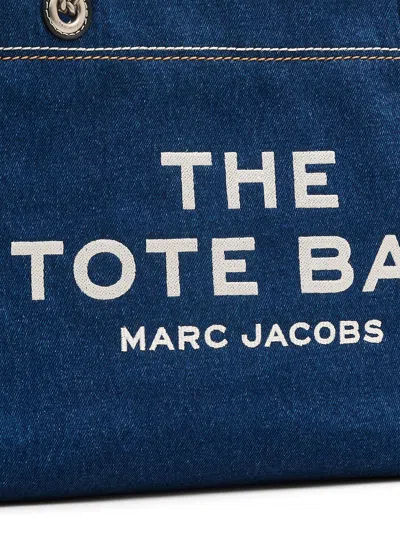 Marc Jacobs The Medium Tote In Blue Denim With Embroidered Logo