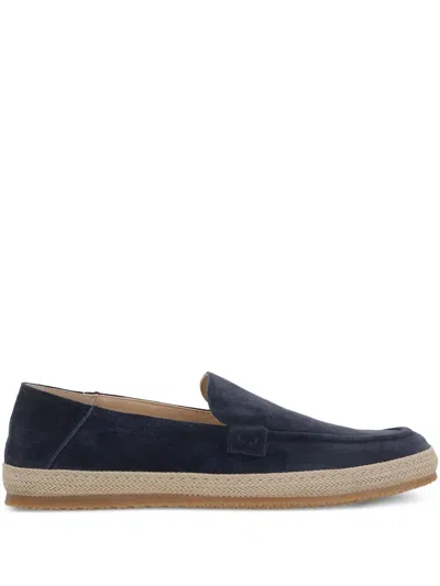 Stuart Weitzman Loafers With Espadrille Sole And Suede Upper In Blue