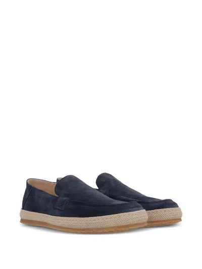 Stuart Weitzman Loafers With Espadrille Sole And Suede Upper In Blue