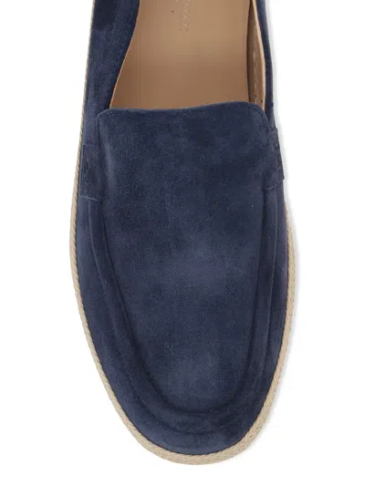 Stuart Weitzman Loafers With Espadrille Sole And Suede Upper In Blue