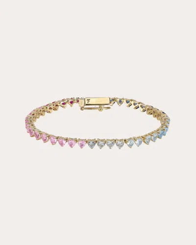 Anabela Chan Women's Magenta Petite Eternity Heart Bracelet