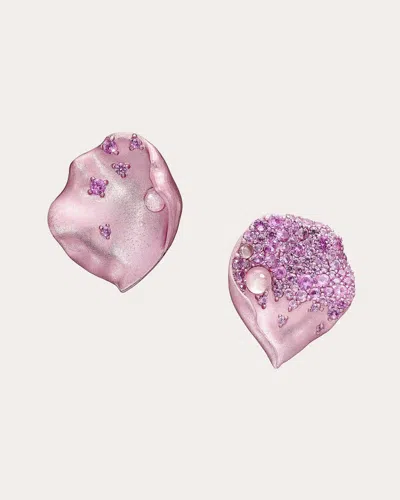 Anabela Chan Women's Pink Sapphire Blush Rosa Petal Stud Earrings