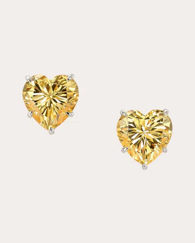 Anabela Chan Women's Canary Diamond Heart Stud Earrings