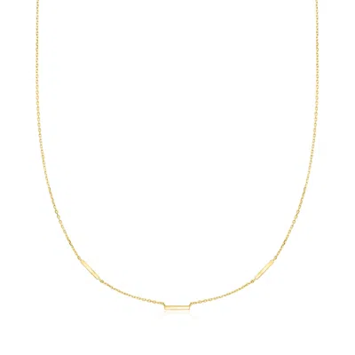 Canaria Fine Jewelry Canaria Italian 1mm 10kt Yellow Gold Bar Station Cable-chain Necklace