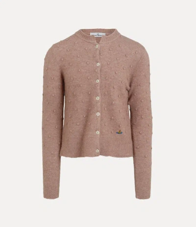 Vivienne Westwood Mens Blush Rubina Orb-embroidery Stretch-wool Blend Cardigan In Pink