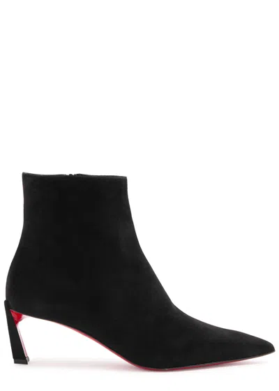 Christian Louboutin Black Veau Velours Condora Booty 55 Boots