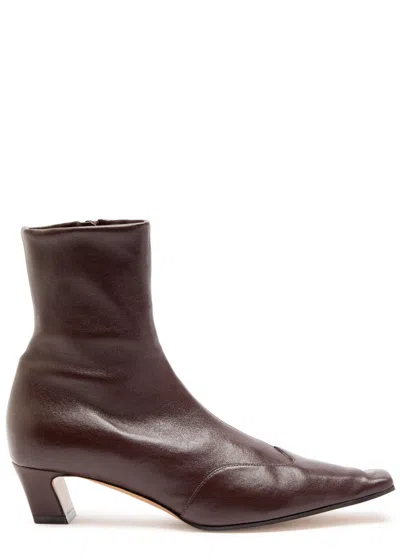 Khaite Cowboy Boots With Square Toe And Low Heel In Brown