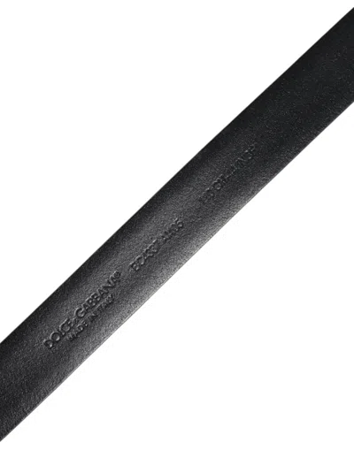 Pre-owned Dolce & Gabbana Black Solid Leather Classic Waist Buckle Women's Belt ()