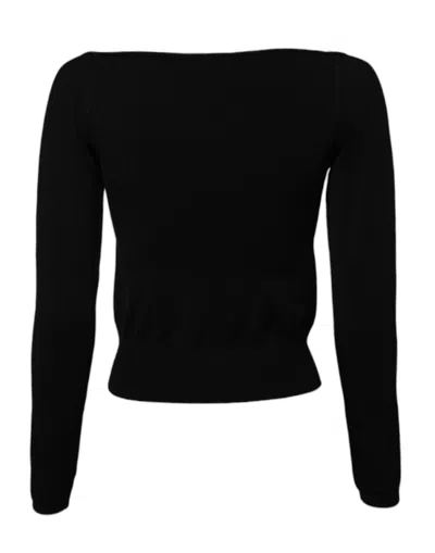 Dolce & Gabbana Black Square Neckline Long Sleeves Women's Sweater