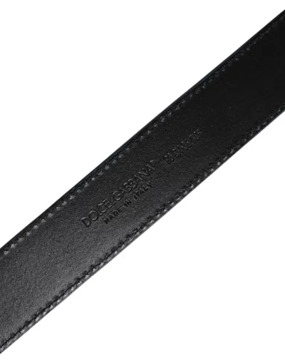 Pre-owned Dolce & Gabbana Blue Beige Leather Weaved Metal Buckle Men's Belt ()
