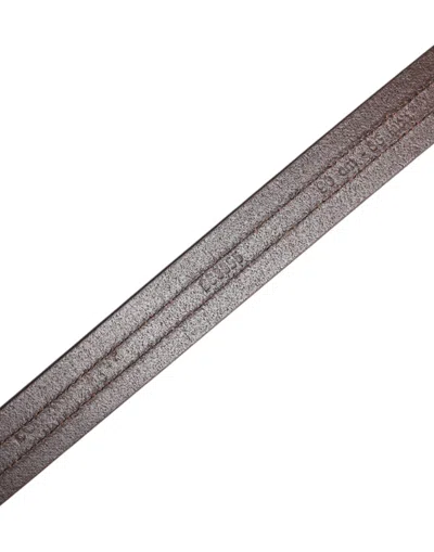 Dolce & Gabbana Burgundy Leather Metal Logo Buckle Belt In Brown
