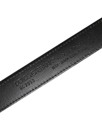 Dolce & Gabbana Green Leather Silver Tone Metal Buckle Belt In Green