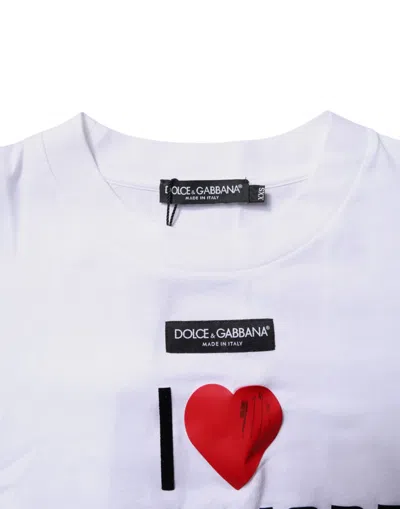 Pre-owned Dolce & Gabbana White Printed Round Neck Top Cotton Women's T-shirt ()
