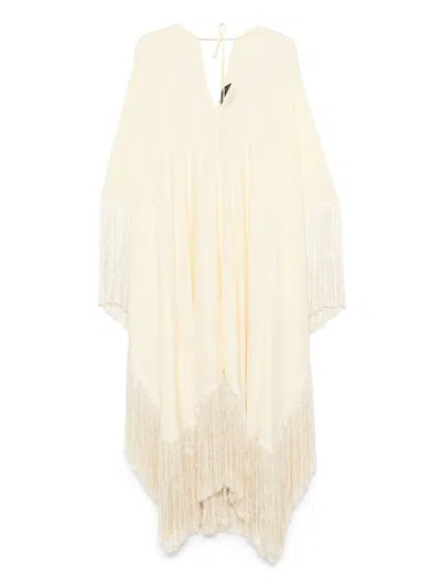 Taller Marmo Very Ross Fringed Satin-trimmed Crepe Kaftan