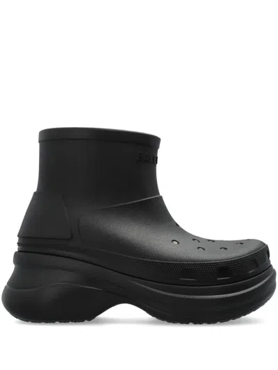 Balenciaga Black Crocs Edition Rubber Boots