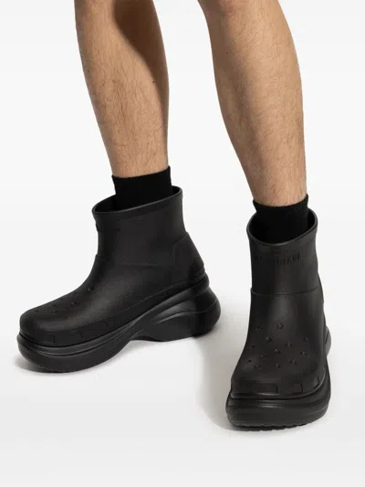 Balenciaga Black Crocs Edition Rubber Boots