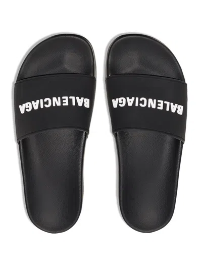 Balenciaga Logo-embossed Rubber Slides