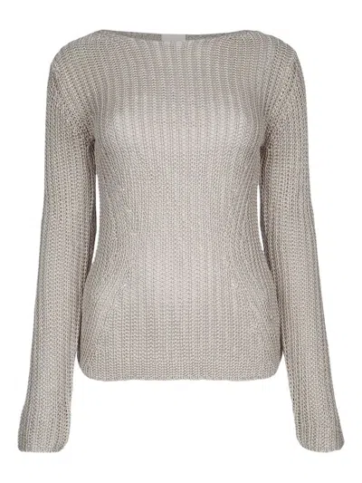 Calvin Klein Boat Neck Silk Blend Relaxed Sweater